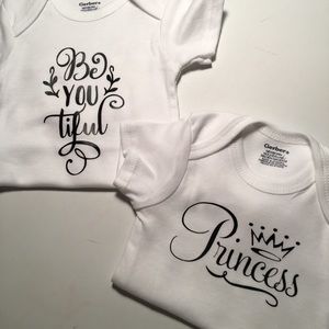 Baby Girls Onesie Bundle Lot Set - Princess